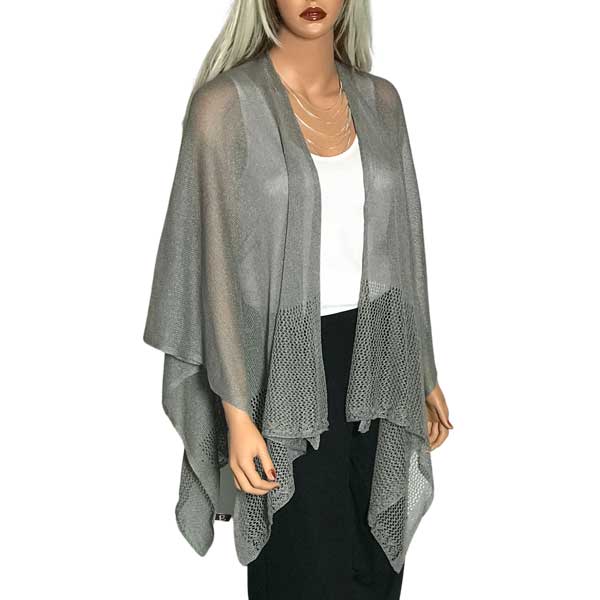 1C15 - Knit Ruanas Grey - One Size Fits All