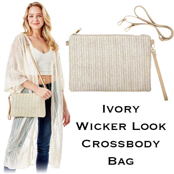 2011 - Wicker Look Summer Bags 305 - Khaki<br>
Wicker Look Crossbody Bag - 