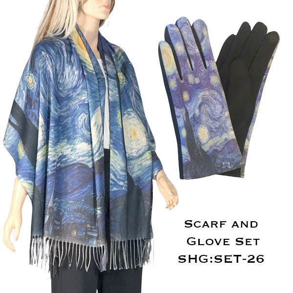 3746 - Art Scarf and Glove Sets 3746 - 23<br>
Art Scarf and Glove Set - 