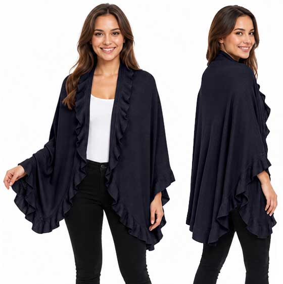 CB022 - Ruffle Knit Shawls
