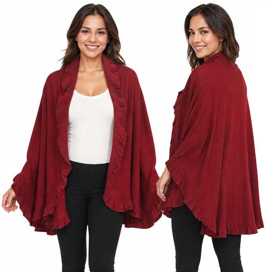 CB022 - Ruffle Knit Shawls