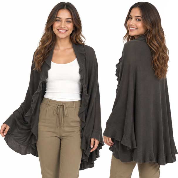 CB022 - Ruffle Knit Shawls