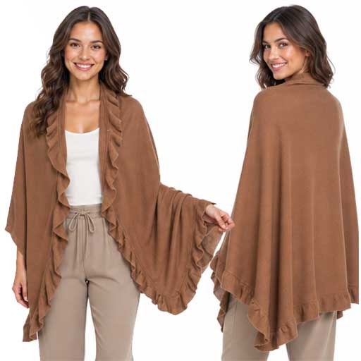 CB022 - Ruffle Knit Shawls