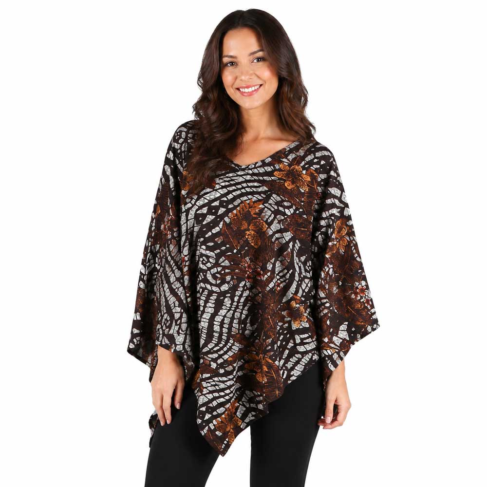 1196 - Woven Print  Ponchos 