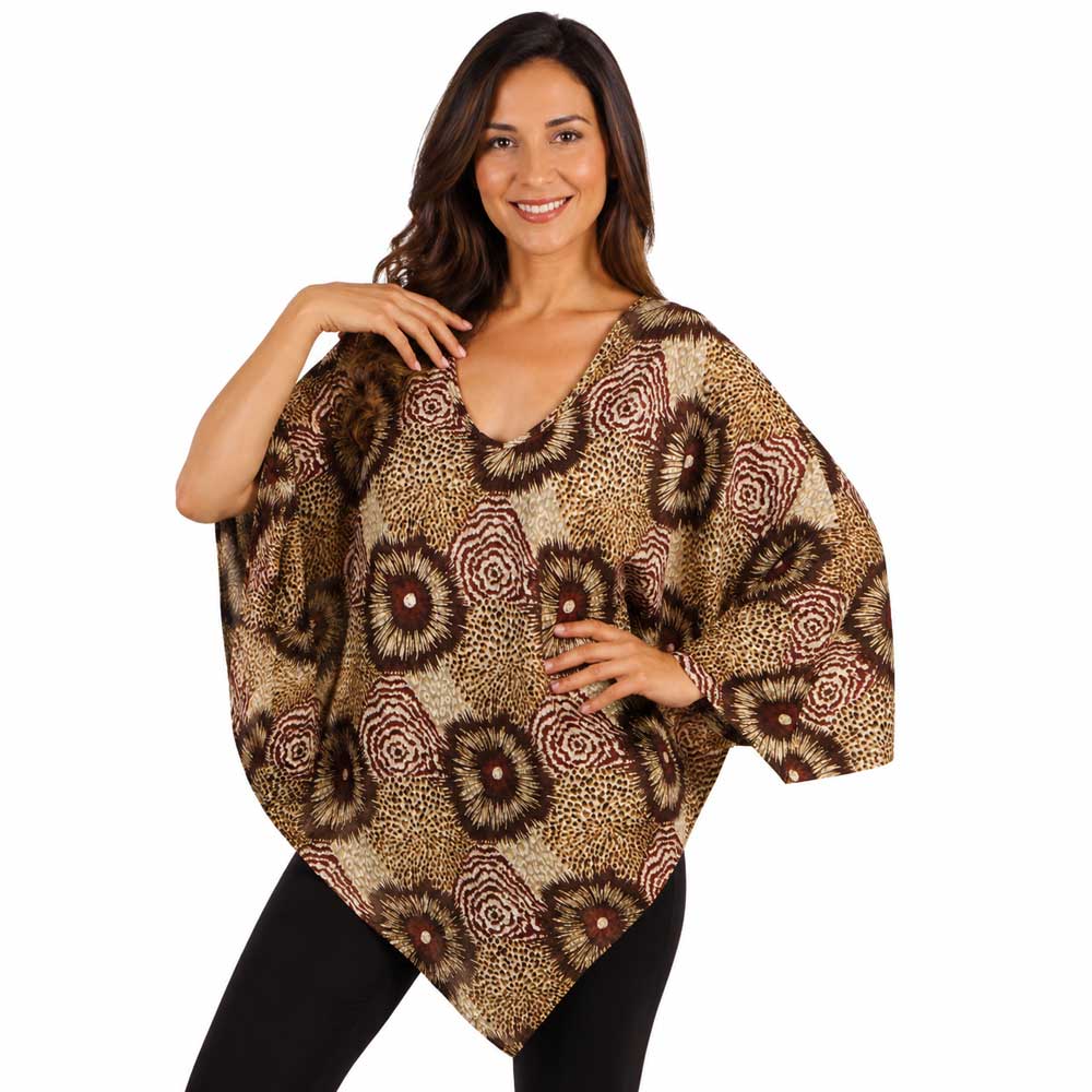 1196 - Woven Print  Ponchos 