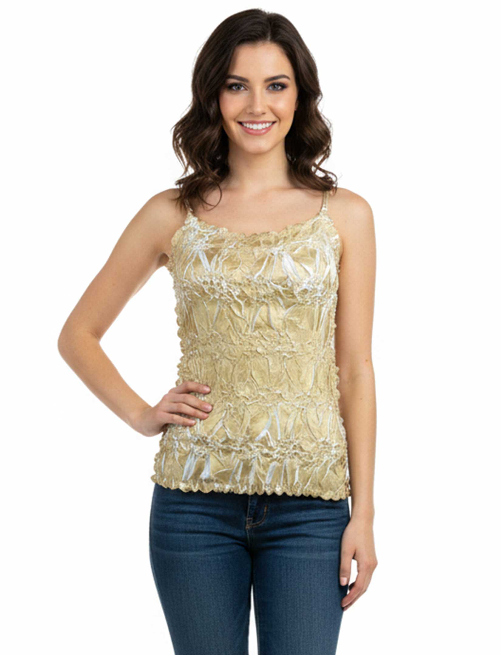 1270 - Origami Spaghetti Strap Tanks