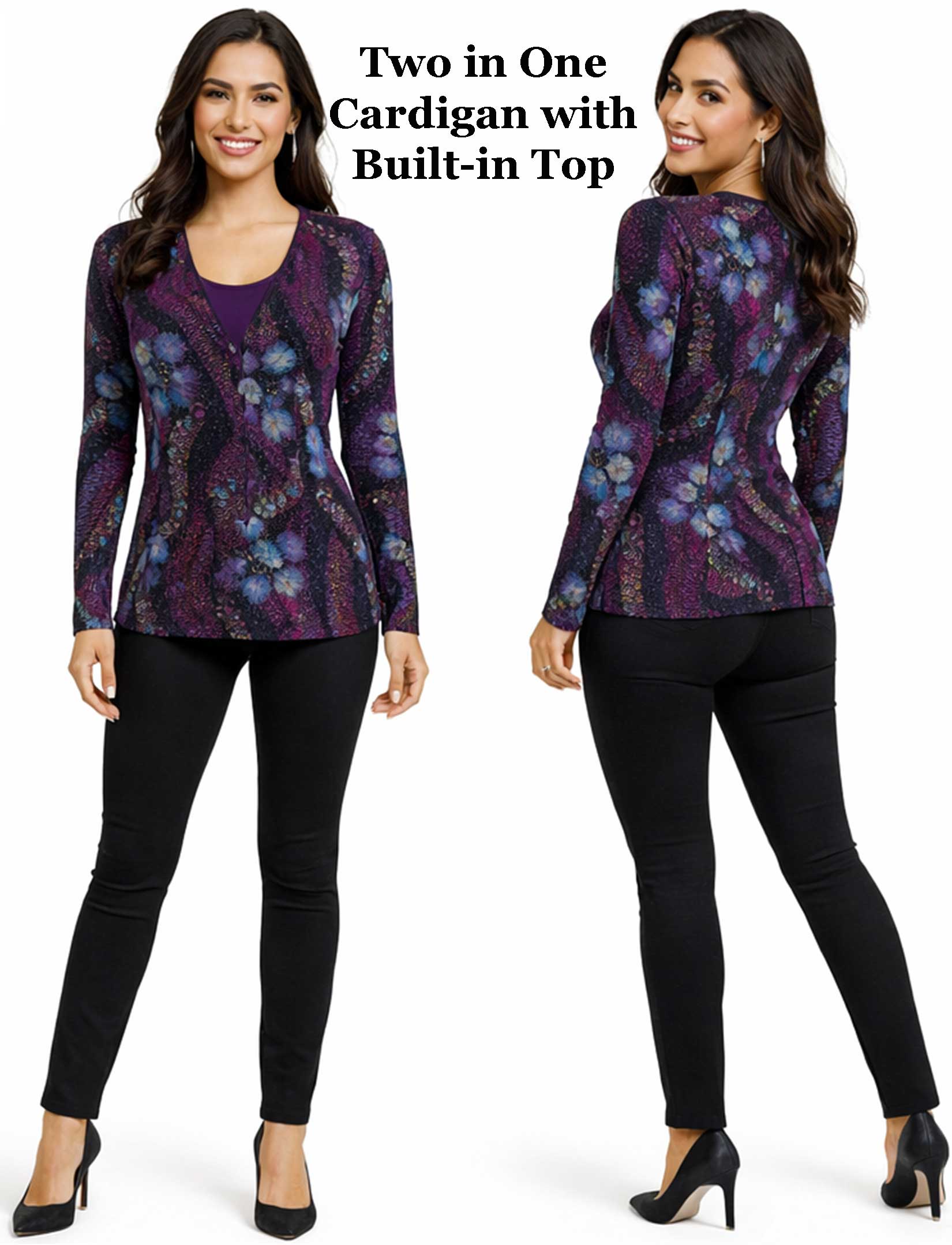 1330 - Mock Cardigan - Slinky Travel Tops 