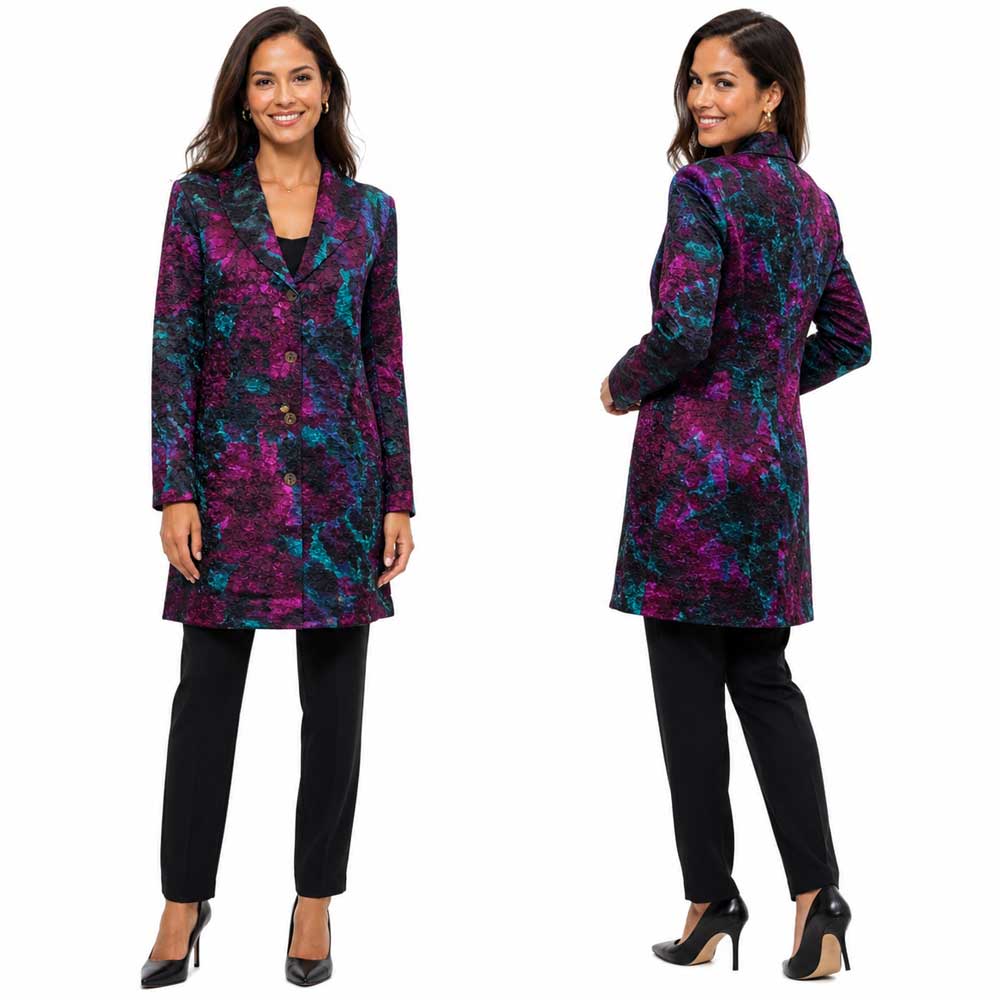 1340 - Crushed Satin Car Coat *