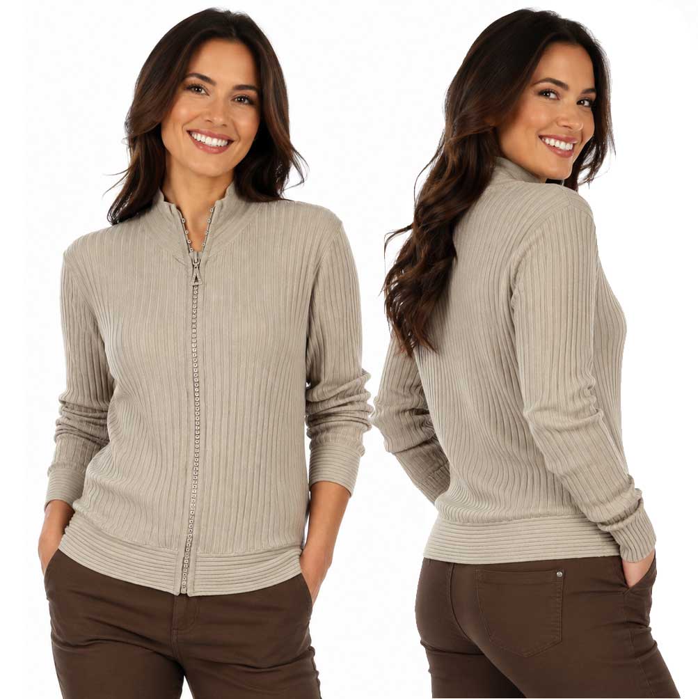 1594 -Diamond Zipper Sweaters