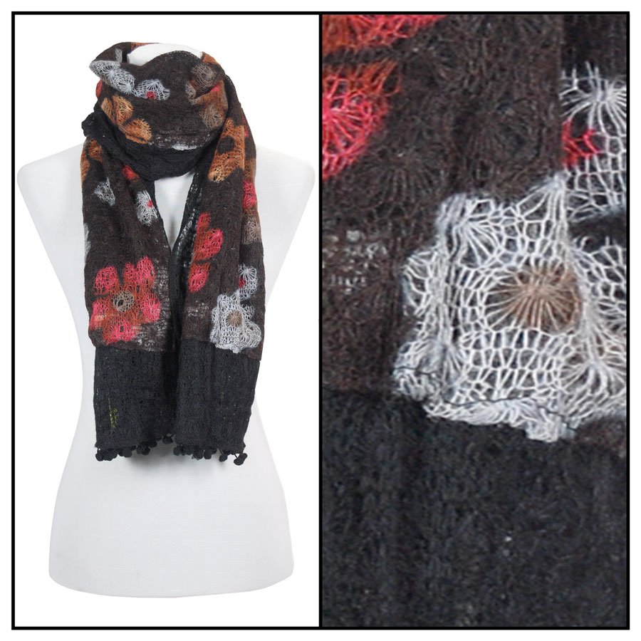 Oblong Scarves - Flower Pom Pom 2013*