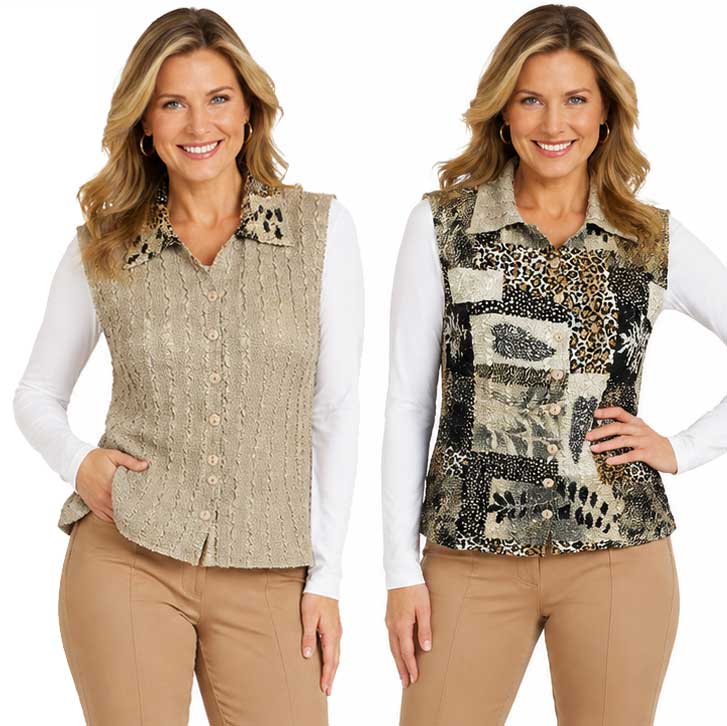 1732 - Reversible Magic Crush Button-Up Vests