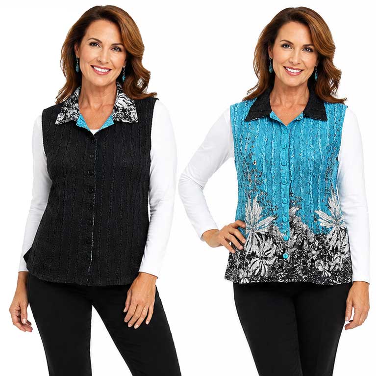 1732 - Reversible Magic Crush Button-Up Vests