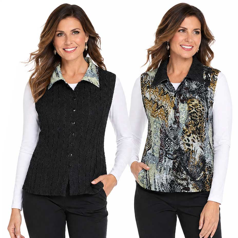 1732 - Reversible Magic Crush Button-Up Vests