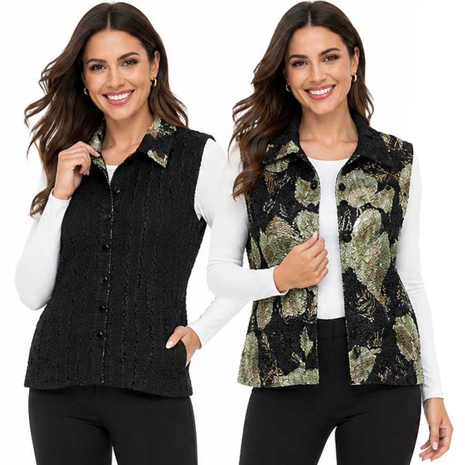 1732 - Reversible Magic Crush Button-Up Vests