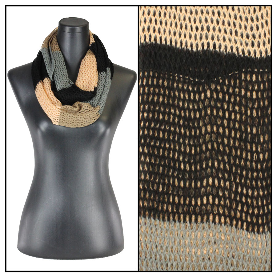 4059 Infinity Scarves - Knitted Multi Stripe 