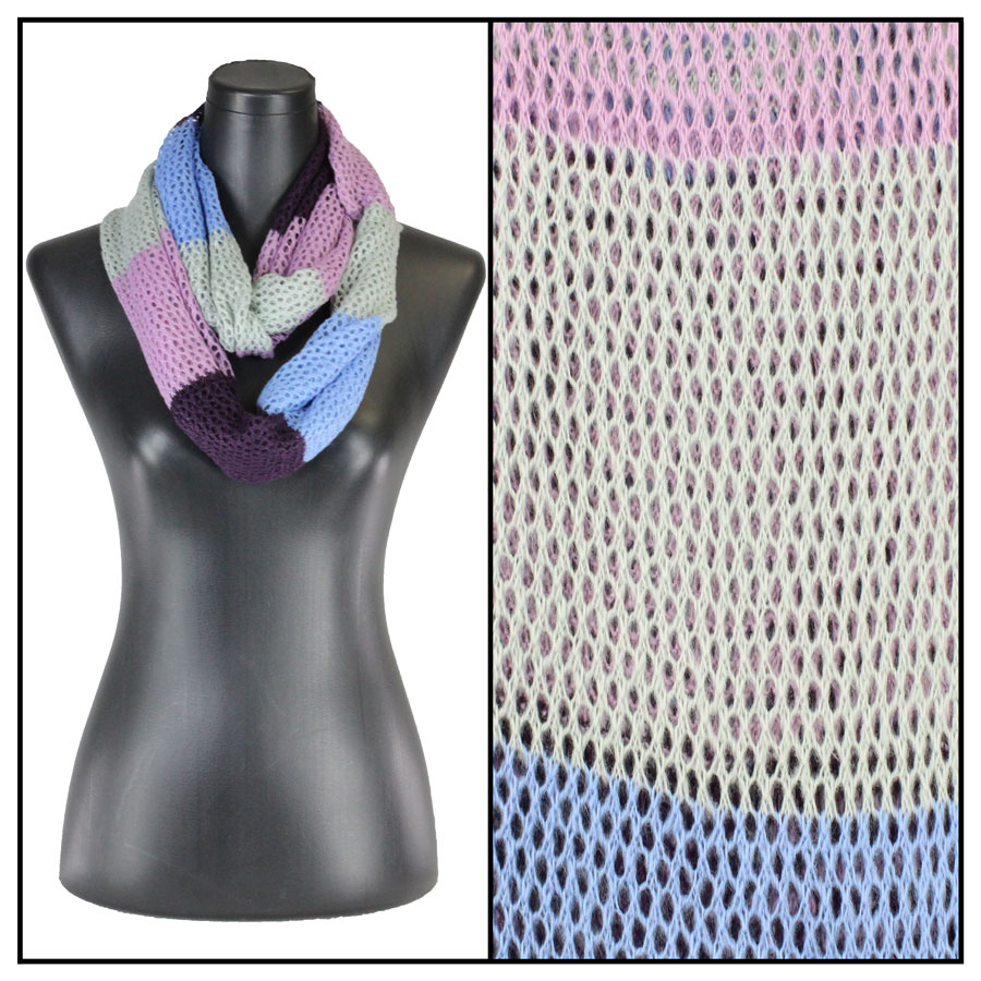 4059 Infinity Scarves - Knitted Multi Stripe 