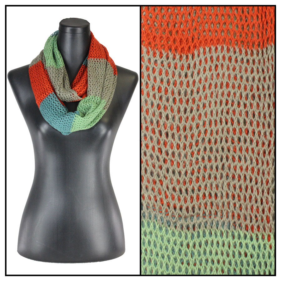 4059 Infinity Scarves - Knitted Multi Stripe 