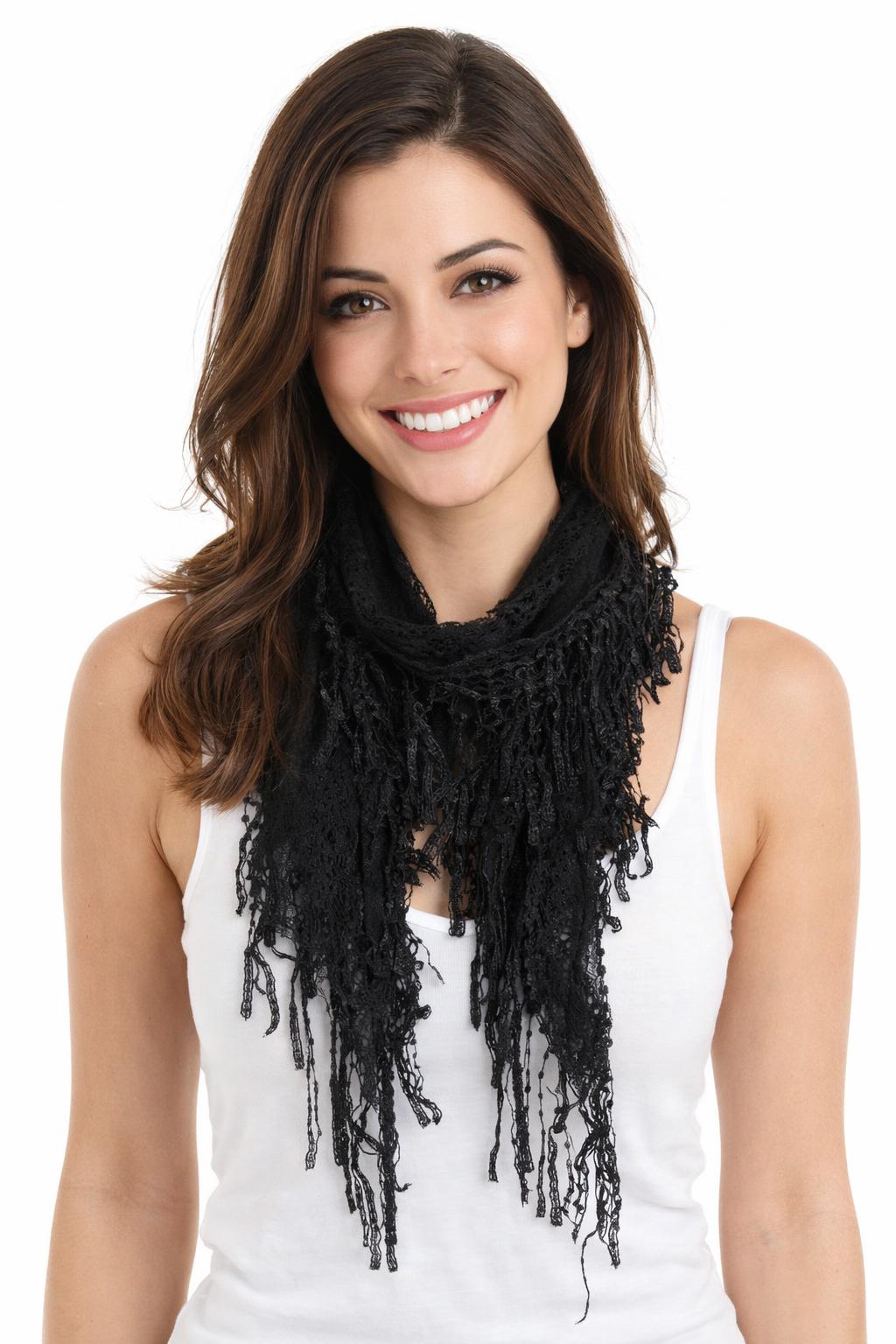 7776/T - Victorian Lace Confetti Oblong Scarves