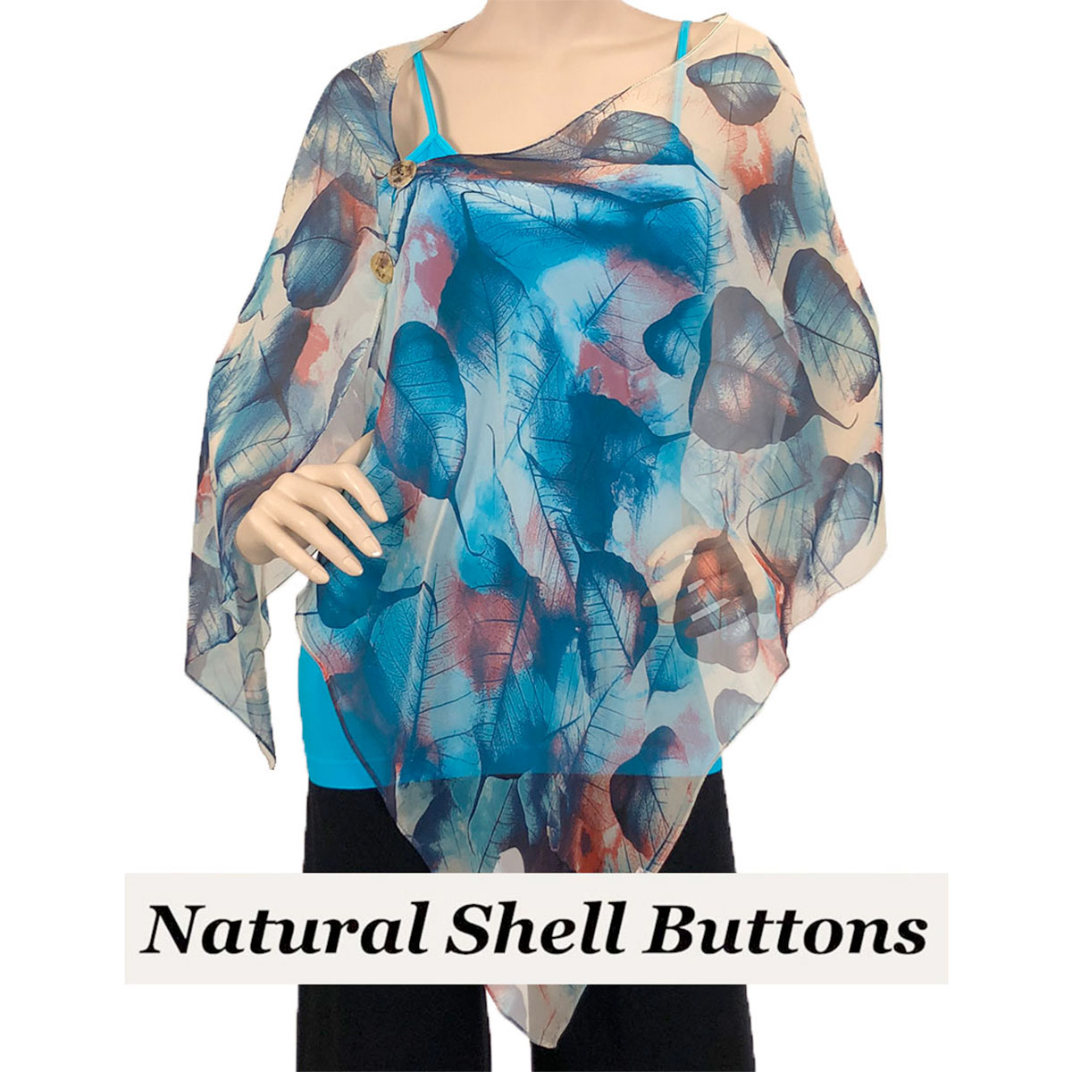 2451/T - Silky Two Button Shawl