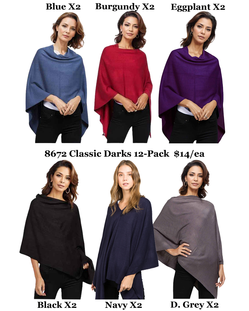 8672 - Cashmere Feel Ponchos 