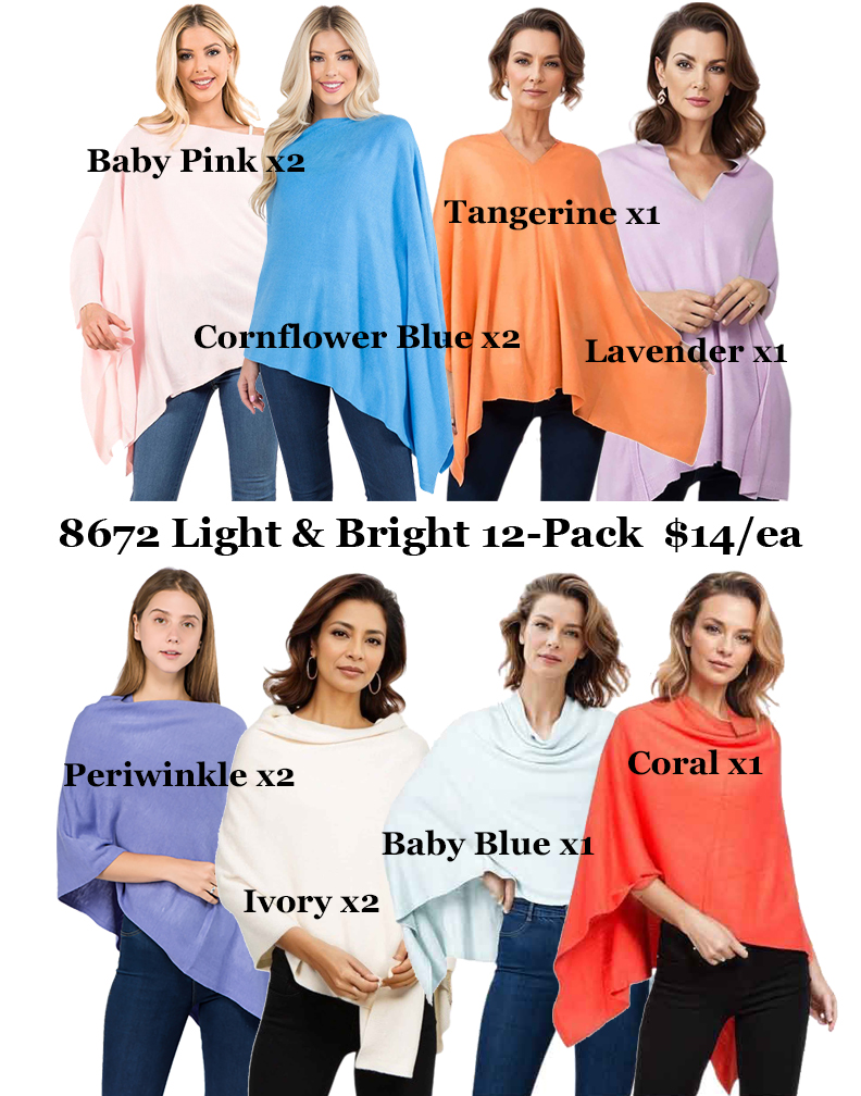 8672 - Cashmere Feel Ponchos 
