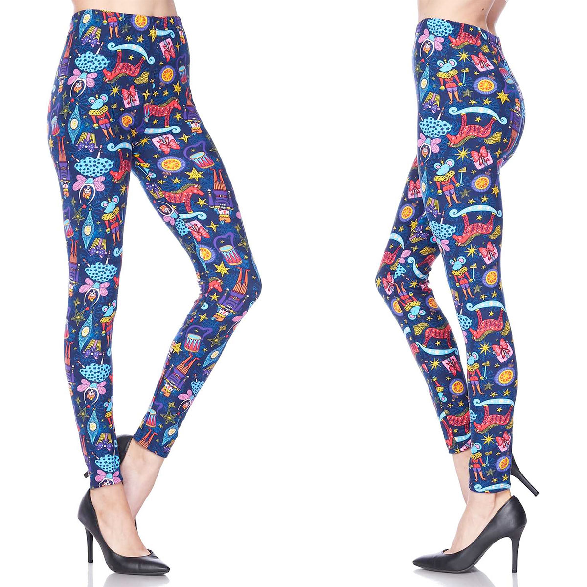 7683 - Christmas Print Brushed Fiber Leggings 