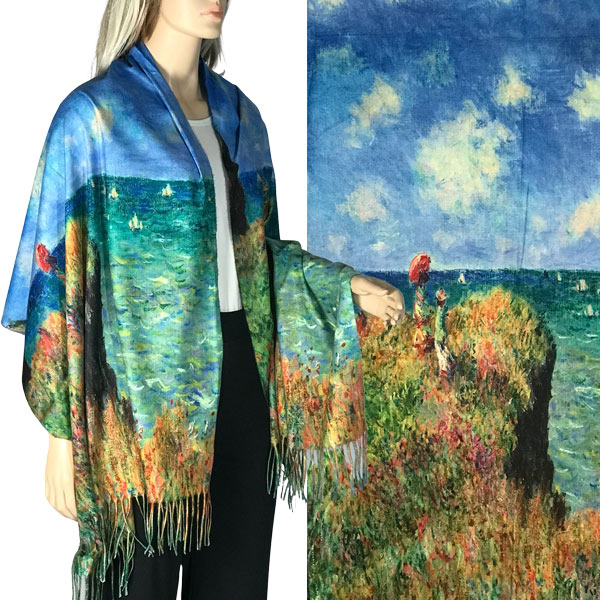 3196 - Sueded Microfiber Art Design Shawls