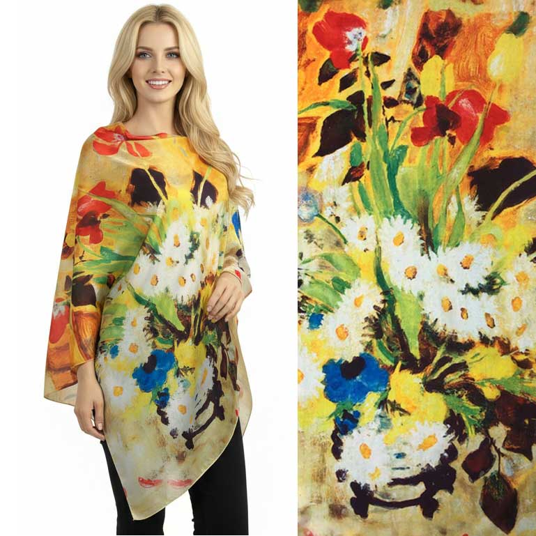 #12 Satin Charmeuse Shawl with Black Wooden Buttons