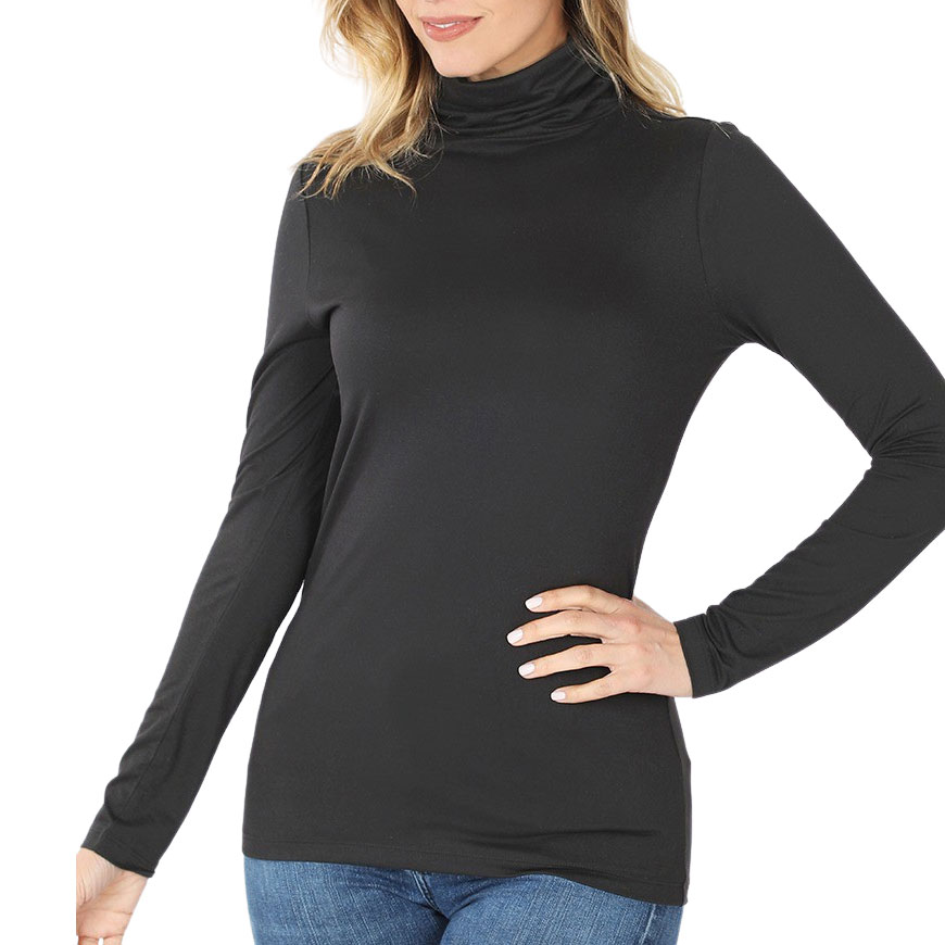 Brushed Fiber - Ruched Turtleneck Long Sleeve 2055