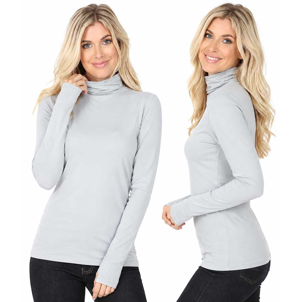 Brushed Fiber - Ruched Turtleneck Long Sleeve 2055