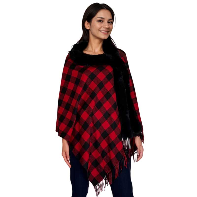 LC1R - Faux Rabbit Trim Shawls