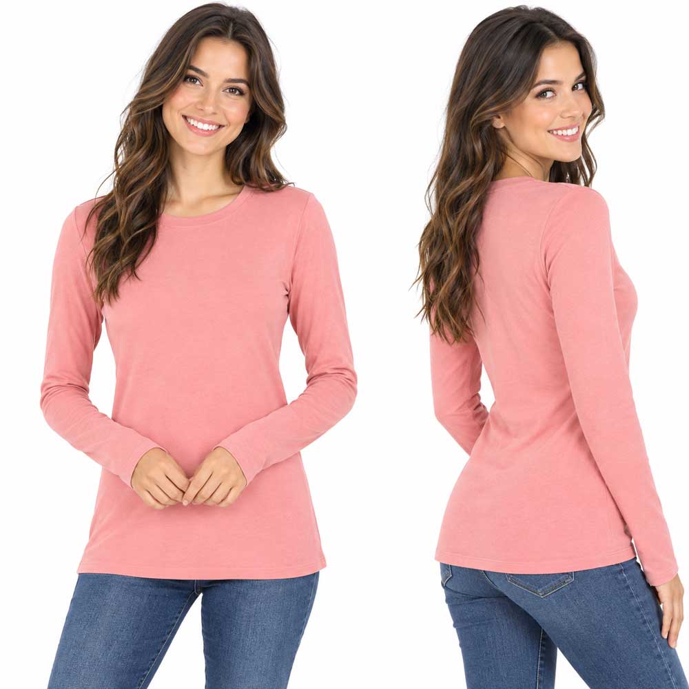 2053 - Round Neck Long Sleeve Tops