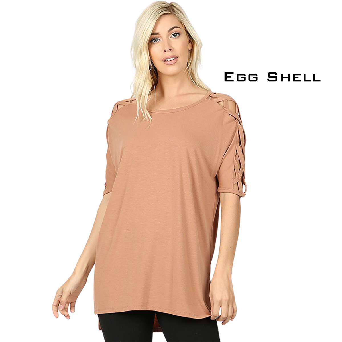 1781 - Criss-Cross Shoulder Hi-Low Top