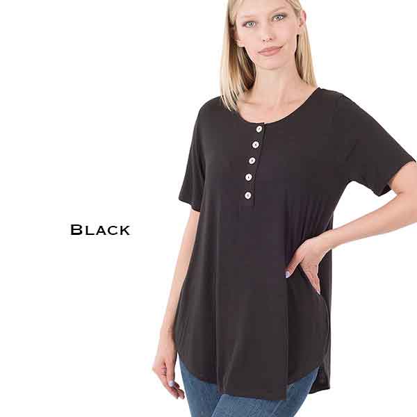 8091 - Short Sleeve Dolphin Hem Top