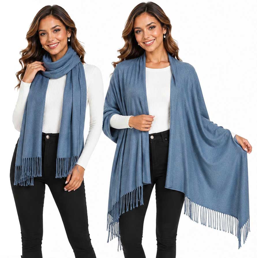 3713 - Cashmere Blend Shawls - Solid and Two Tone