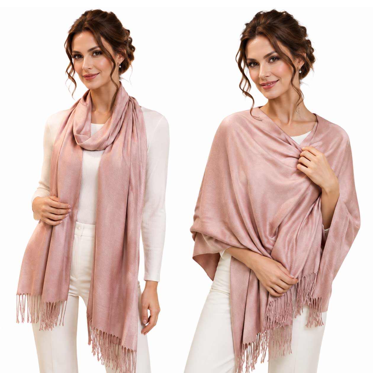 3713 - Cashmere Blend Shawls - Solid and Two Tone