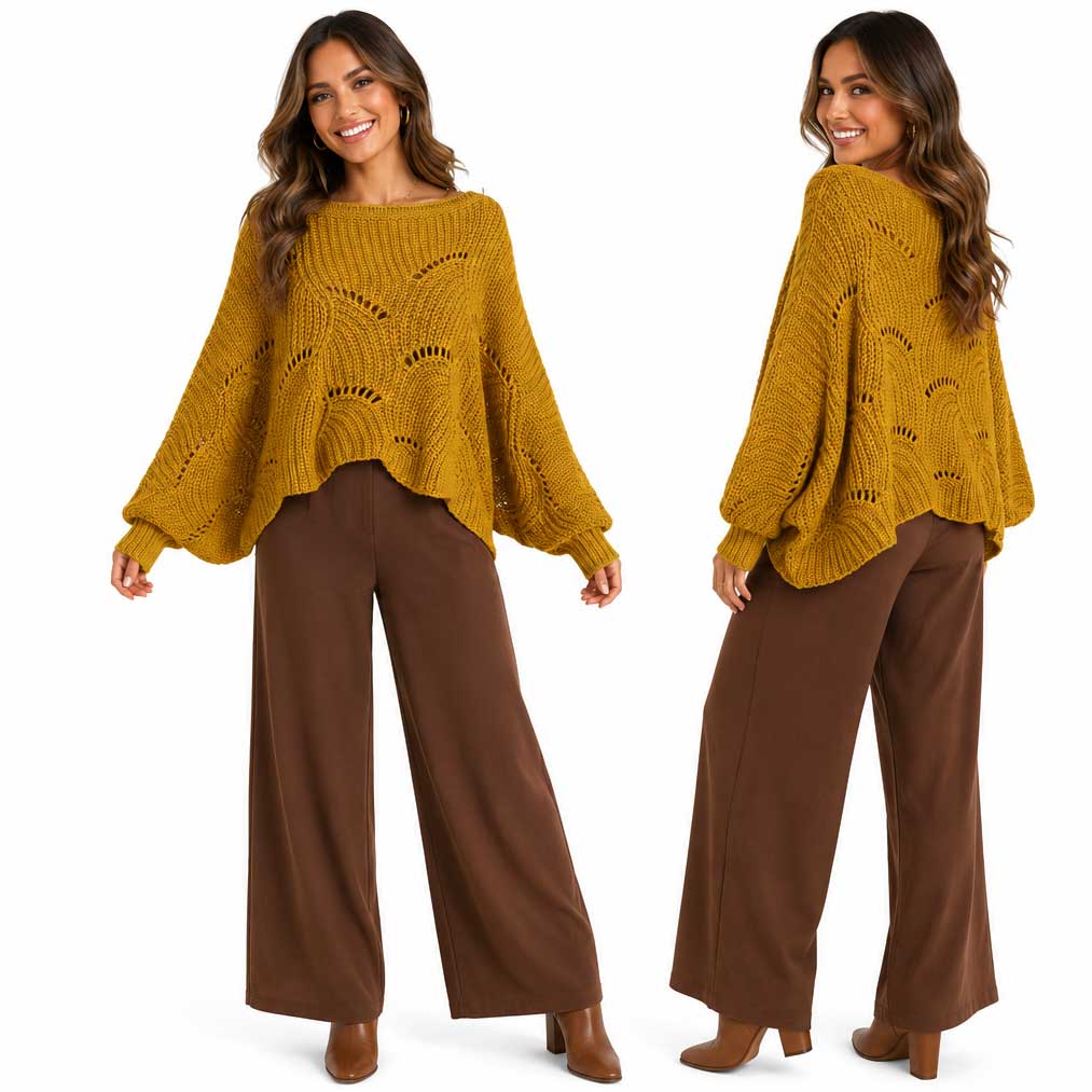 4271 - Sweater Ponchos w/Sleeves