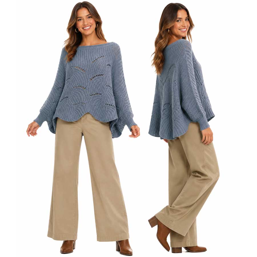 4271 - Sweater Ponchos w/Sleeves