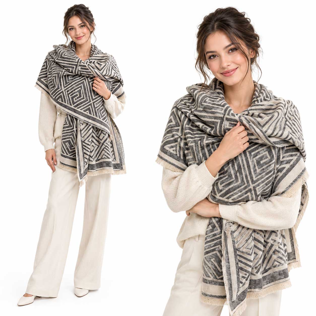 3898 - Cashmere Feel Shawls