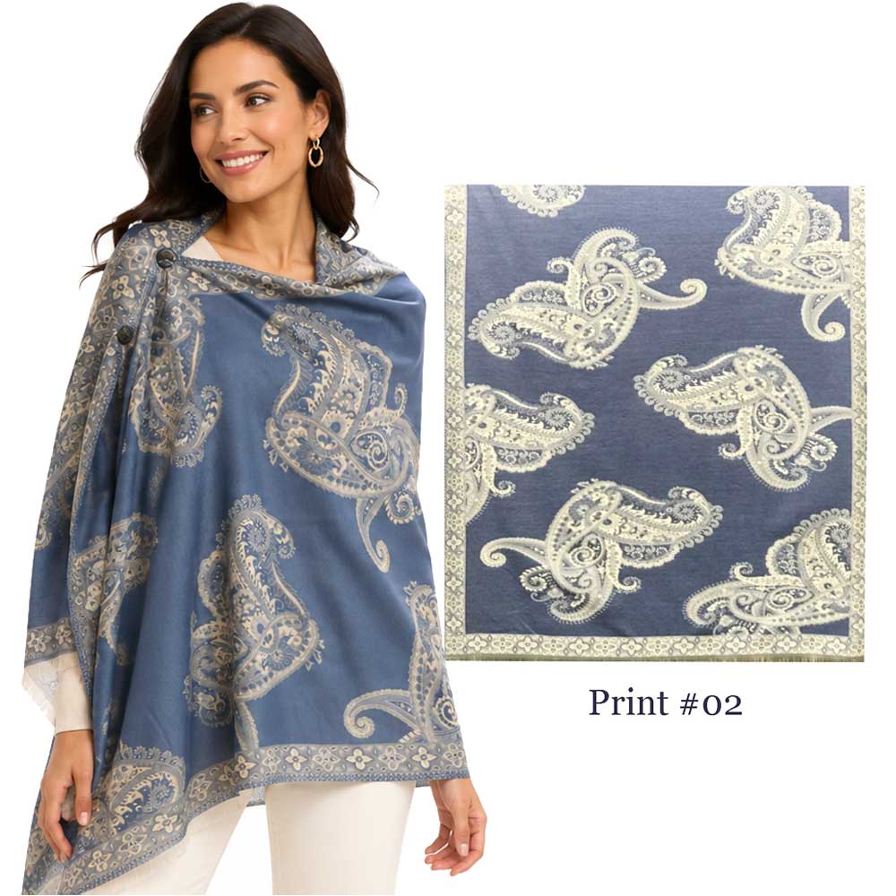 3916/T - Silk Blend Button Shawls