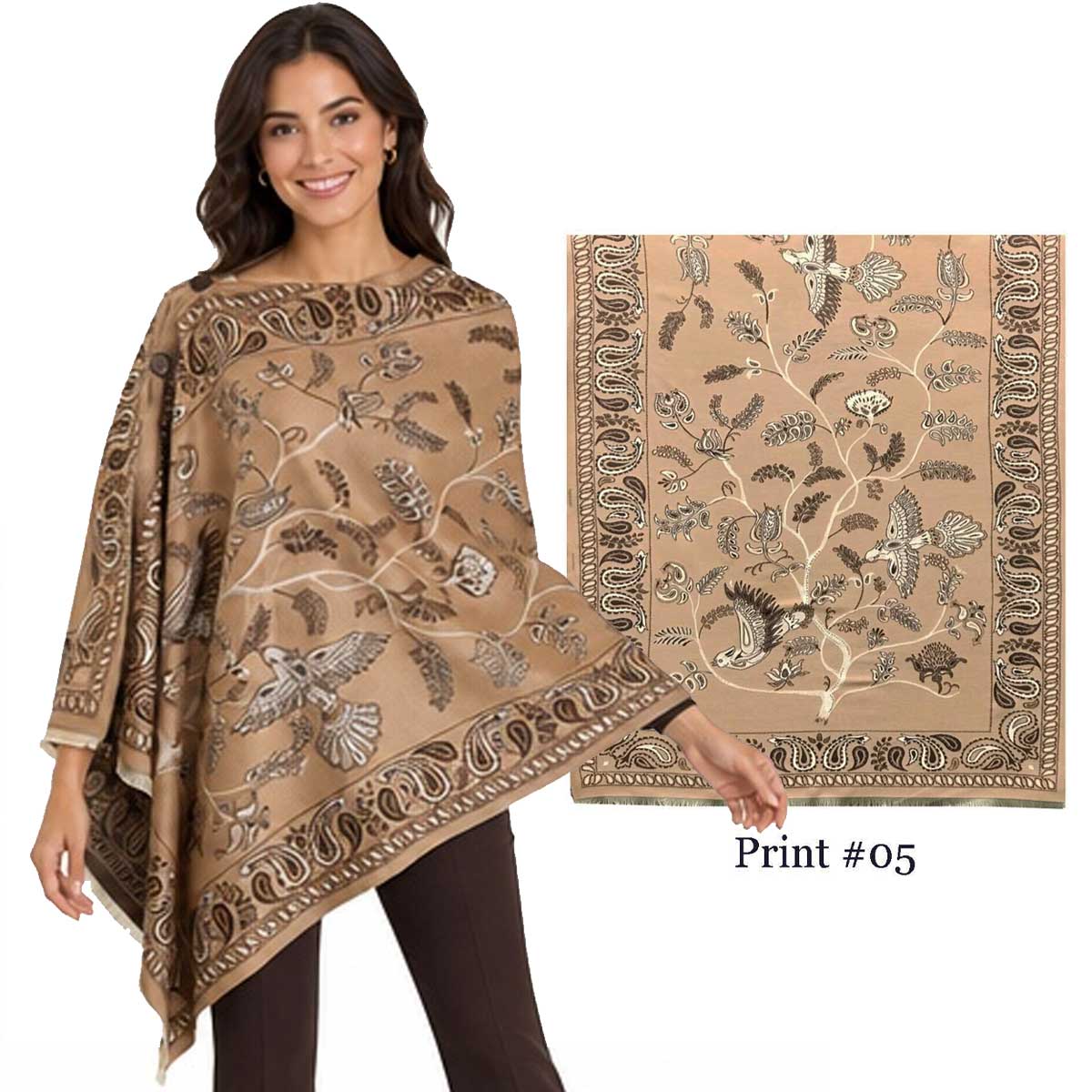 3916/T - Silk Blend Button Shawls