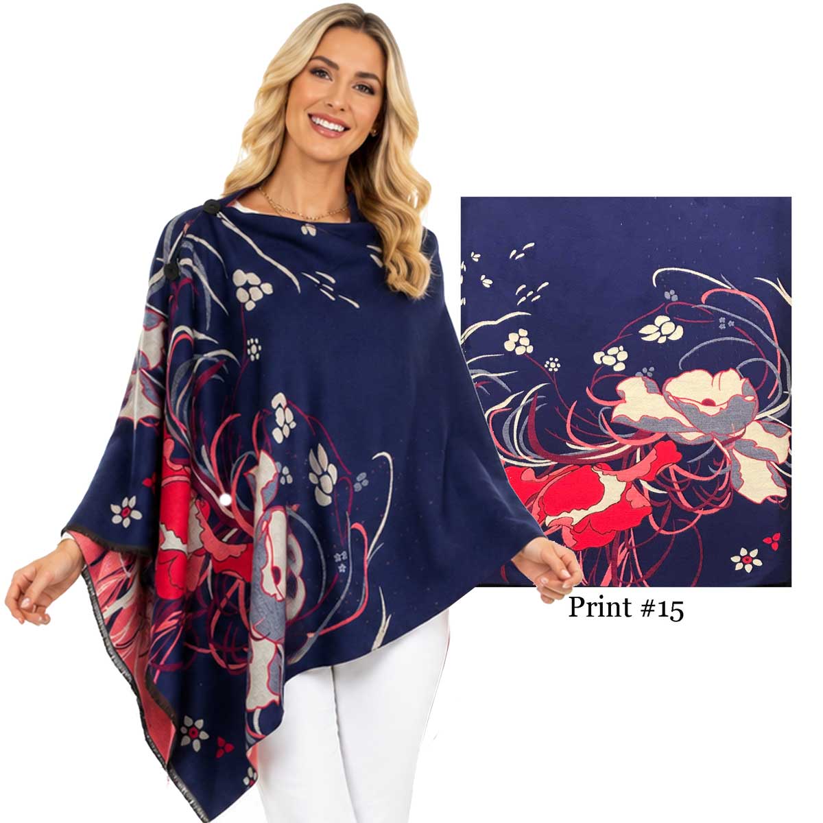 3916/T - Silk Blend Button Shawls