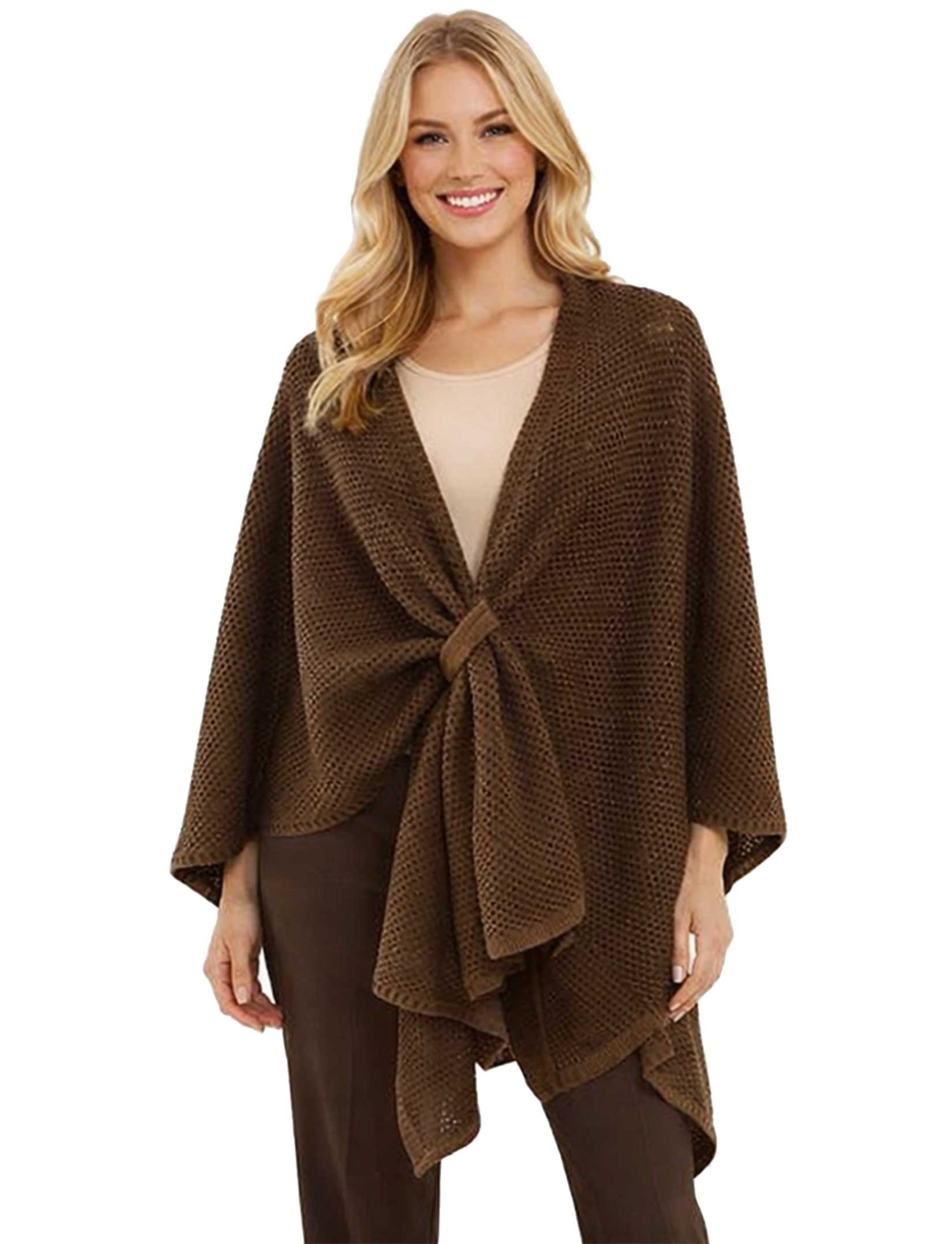 3921/T - Waffle Weave Loop Capes