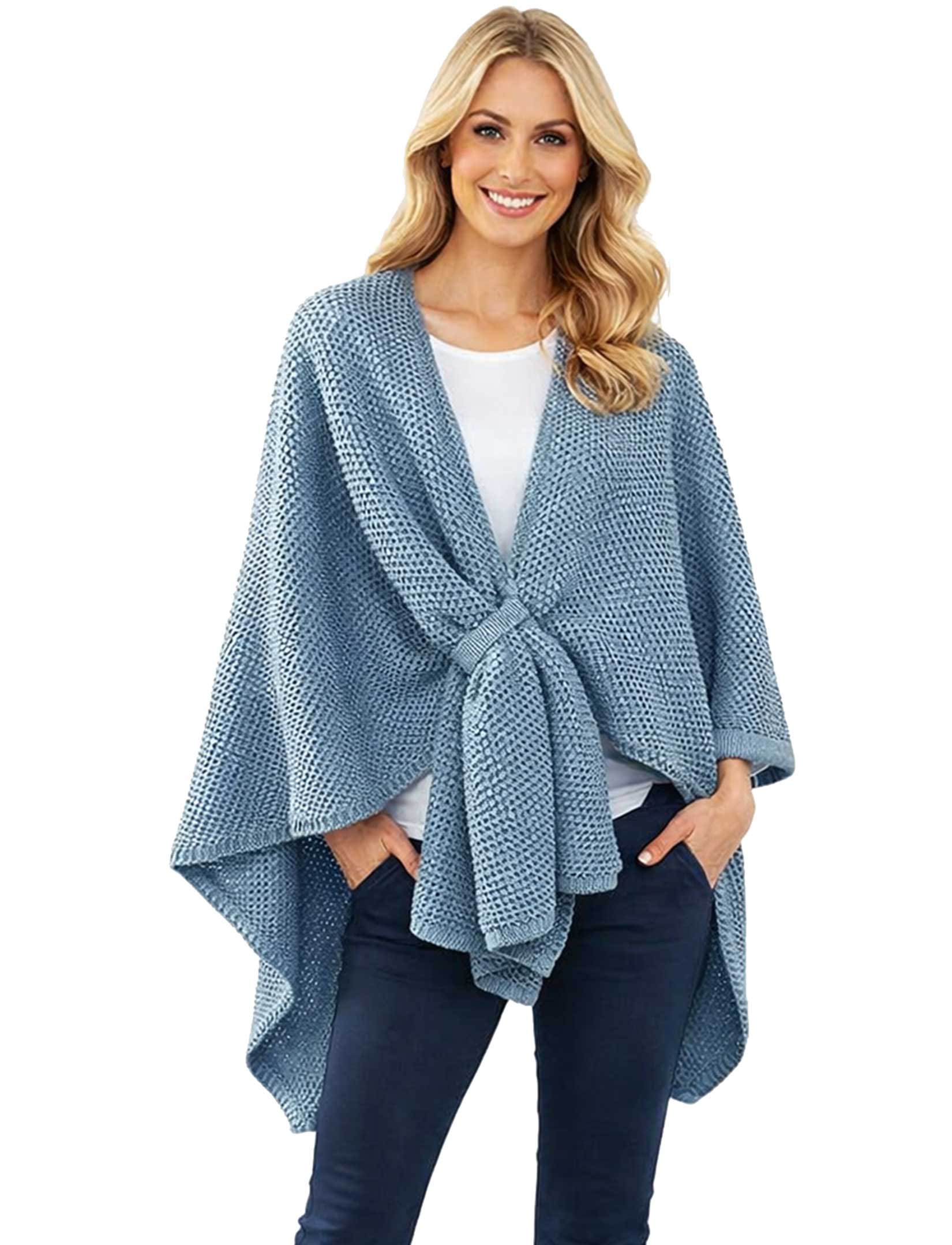 3921/T - Waffle Weave Loop Capes