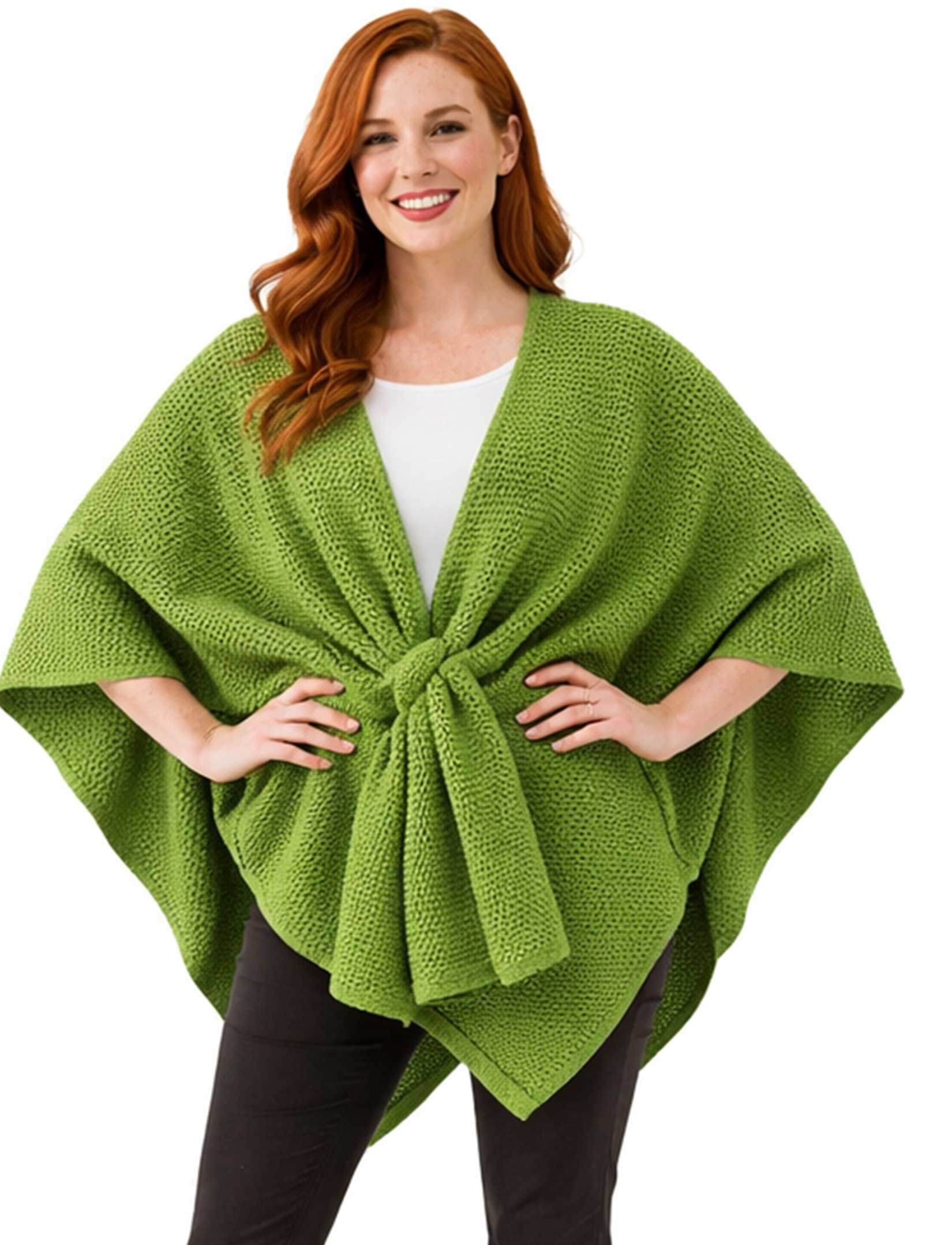 3921/T - Waffle Weave Loop Capes