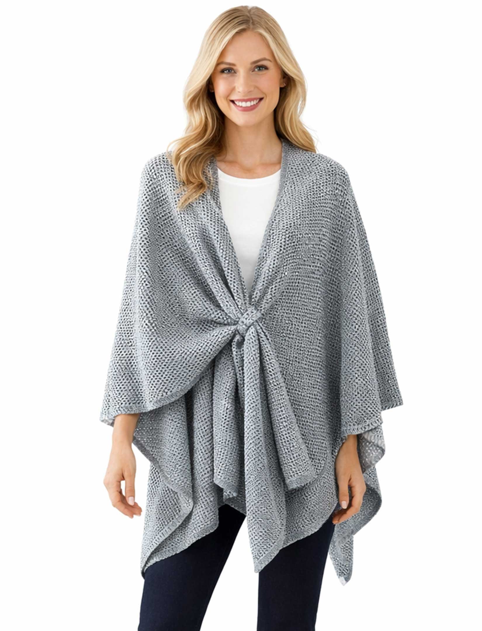 3921/T - Waffle Weave Loop Capes