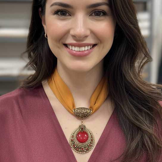 3964 - Satin Victorian Pendant Necklaces