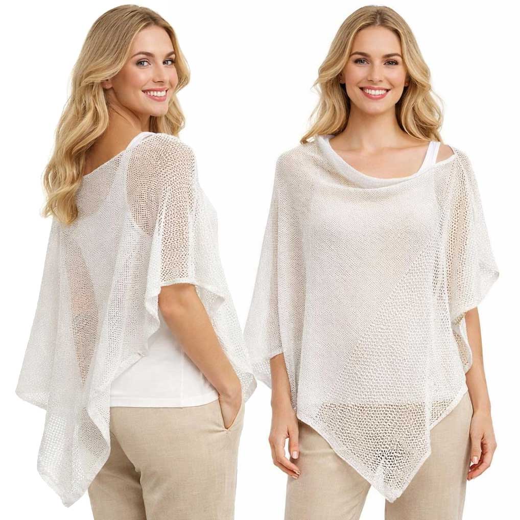 3969 - Mesh Knit Poncho
