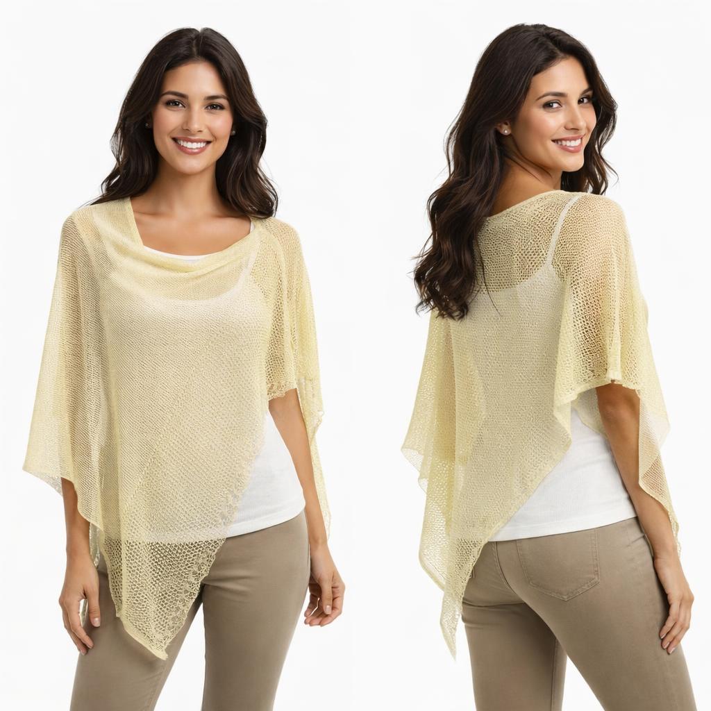 3969 - Mesh Knit Poncho