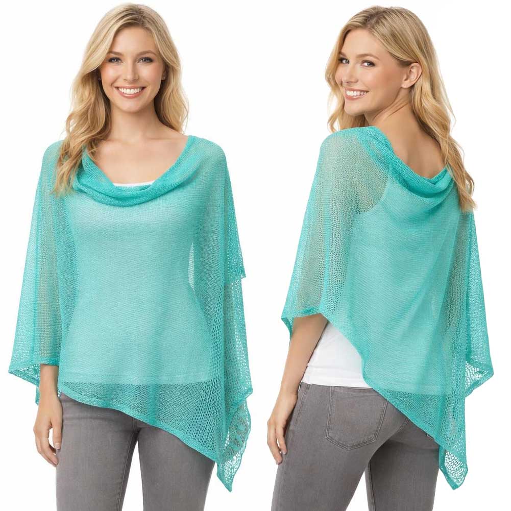 3969 - Mesh Knit Poncho